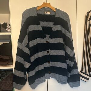 Striped Blue cardigan.